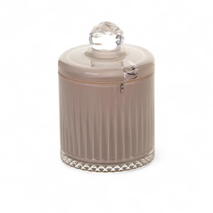 CANDELA IN VETRO ECRU 8.5X13CM